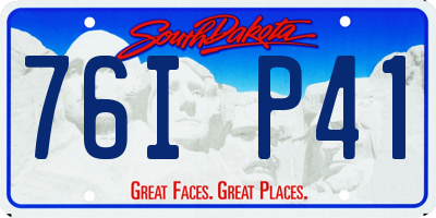 SD license plate 76IP41