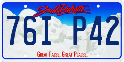 SD license plate 76IP42