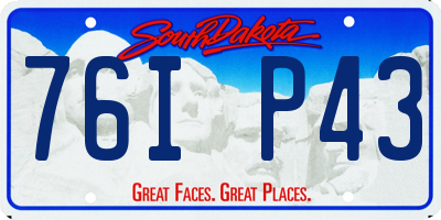 SD license plate 76IP43