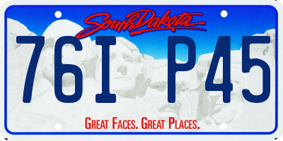 SD license plate 76IP45