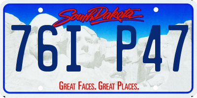 SD license plate 76IP47