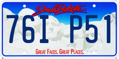 SD license plate 76IP51