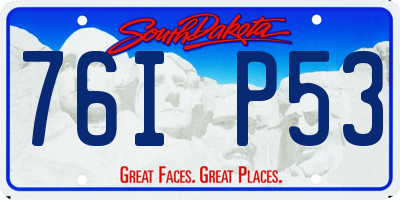 SD license plate 76IP53