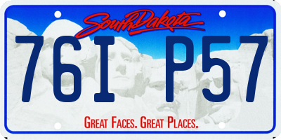 SD license plate 76IP57
