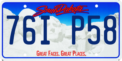 SD license plate 76IP58