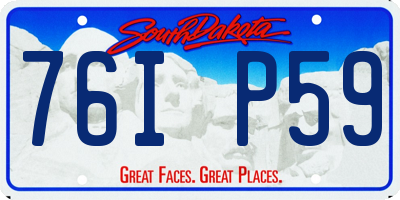 SD license plate 76IP59