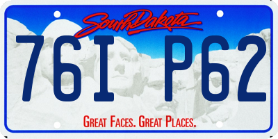 SD license plate 76IP62