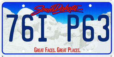 SD license plate 76IP63