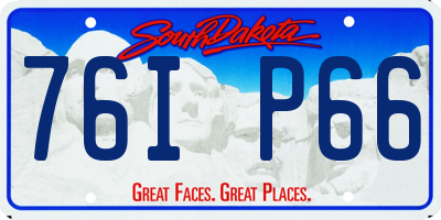 SD license plate 76IP66