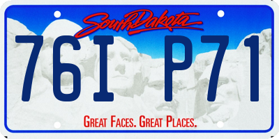 SD license plate 76IP71
