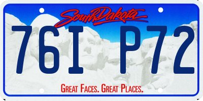 SD license plate 76IP72
