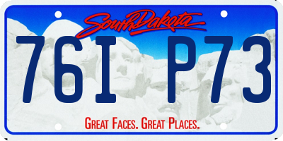 SD license plate 76IP73