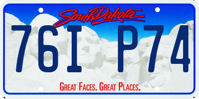 SD license plate 76IP74