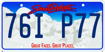 SD license plate 76IP77