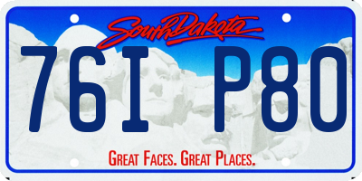 SD license plate 76IP80