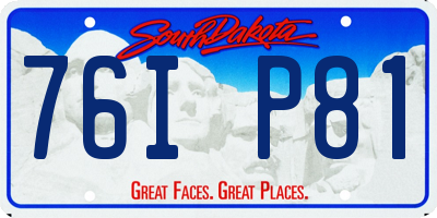 SD license plate 76IP81