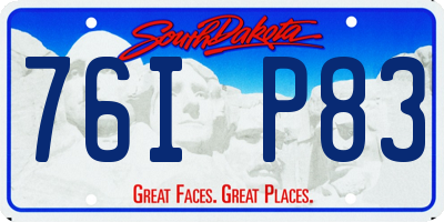 SD license plate 76IP83