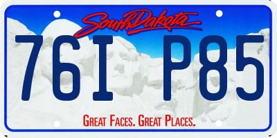SD license plate 76IP85