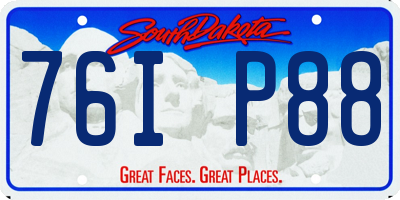SD license plate 76IP88