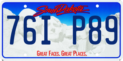 SD license plate 76IP89