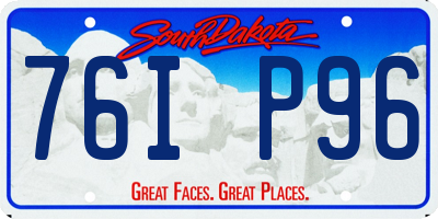 SD license plate 76IP96