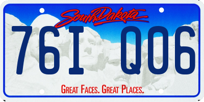 SD license plate 76IQ06