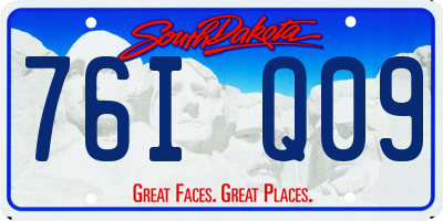 SD license plate 76IQ09