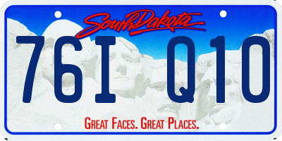 SD license plate 76IQ10