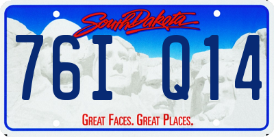 SD license plate 76IQ14
