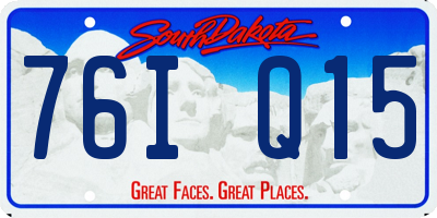 SD license plate 76IQ15