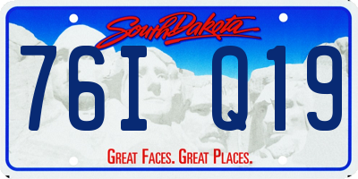 SD license plate 76IQ19
