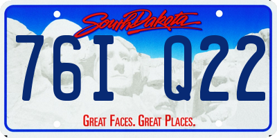 SD license plate 76IQ22