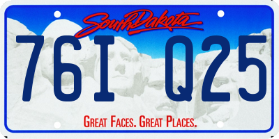 SD license plate 76IQ25