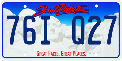 SD license plate 76IQ27
