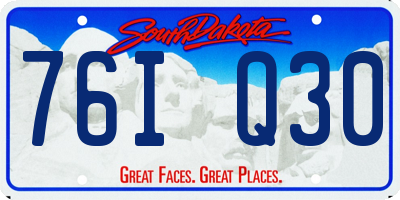 SD license plate 76IQ30