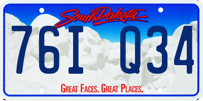 SD license plate 76IQ34