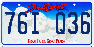 SD license plate 76IQ36