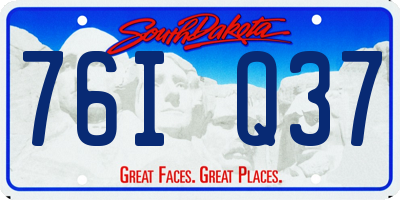 SD license plate 76IQ37