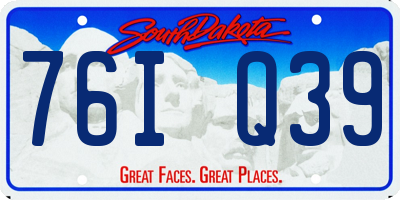 SD license plate 76IQ39