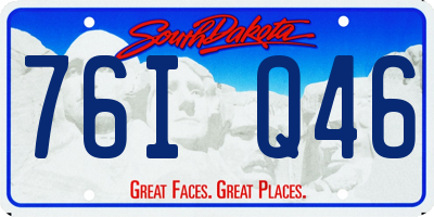 SD license plate 76IQ46