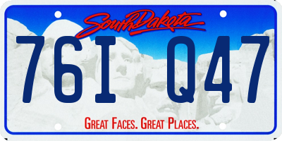SD license plate 76IQ47