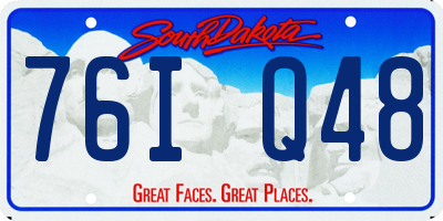 SD license plate 76IQ48