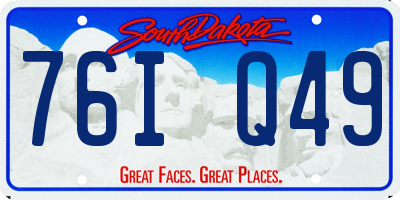 SD license plate 76IQ49