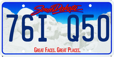 SD license plate 76IQ50