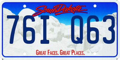 SD license plate 76IQ63