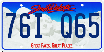 SD license plate 76IQ65