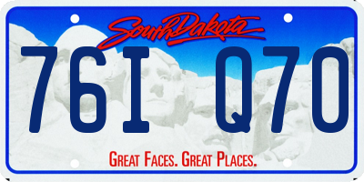 SD license plate 76IQ70