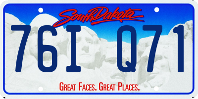 SD license plate 76IQ71