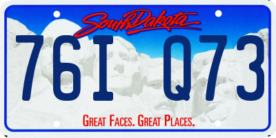 SD license plate 76IQ73