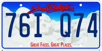 SD license plate 76IQ74